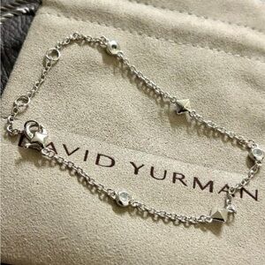 David Yurman Silver Station Bracelet with Pyramid Accents